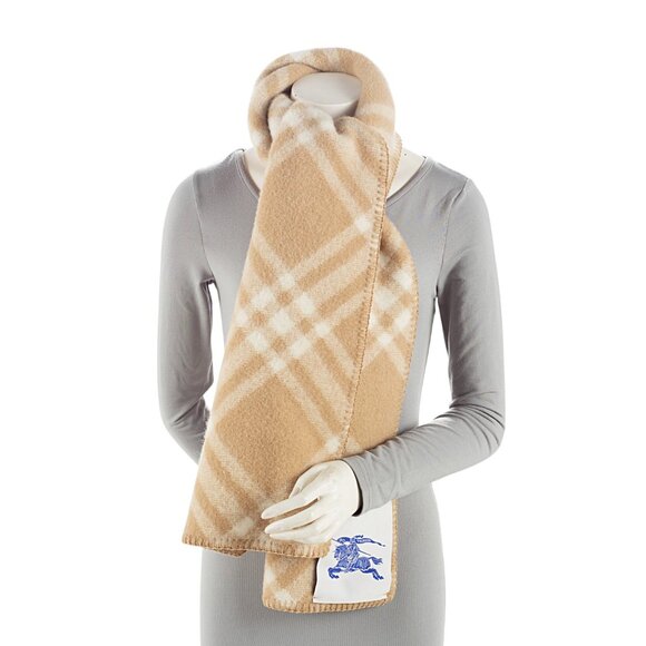 Burberry Check Wool Scarf Archive Beige 8079251 - Picture 9 of 9